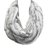 Wrapables Lightweight Musical Notes Infinity Scarf, White