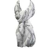 Wrapables Lightweight Musical Notes Infinity Scarf, White