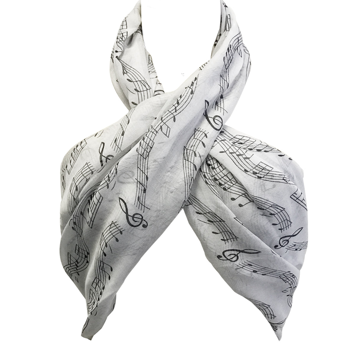 Wrapables Lightweight Musical Notes Infinity Scarf, White