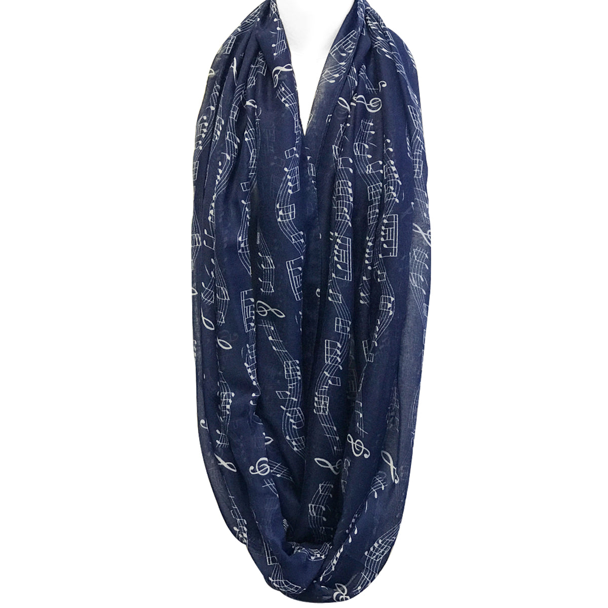 Wrapables Lightweight Musical Notes Infinity Scarf, Blue