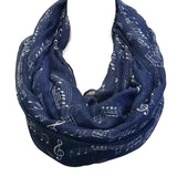 Wrapables Lightweight Musical Notes Infinity Scarf, Blue