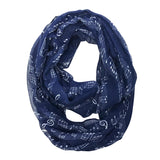 Wrapables Lightweight Musical Notes Infinity Scarf, Blue