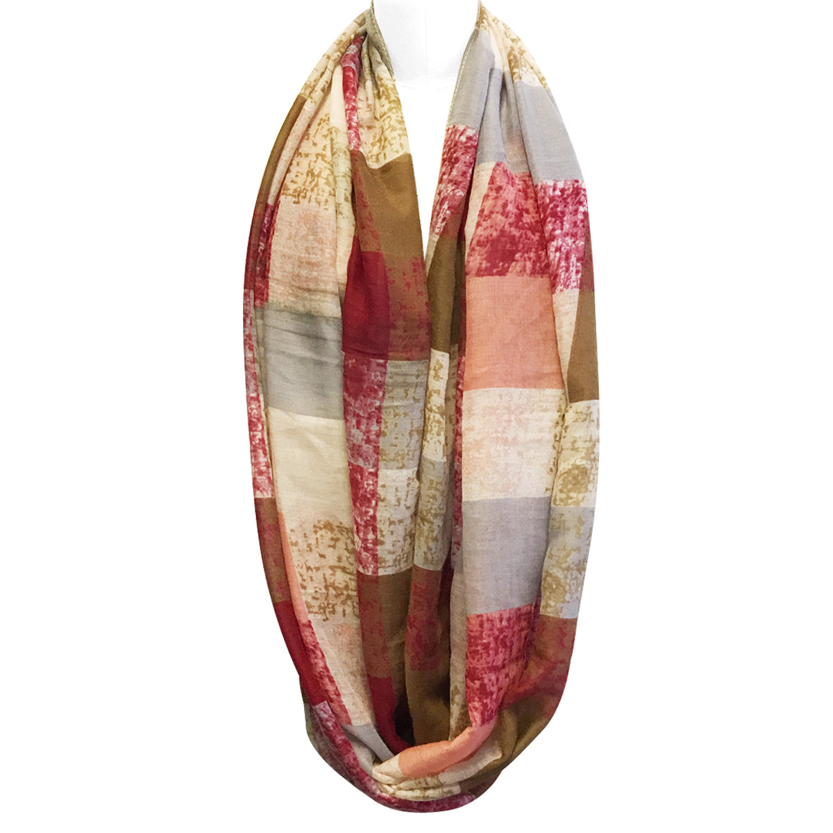 Wrapables Lightweight Infinity Scarf, Red Square