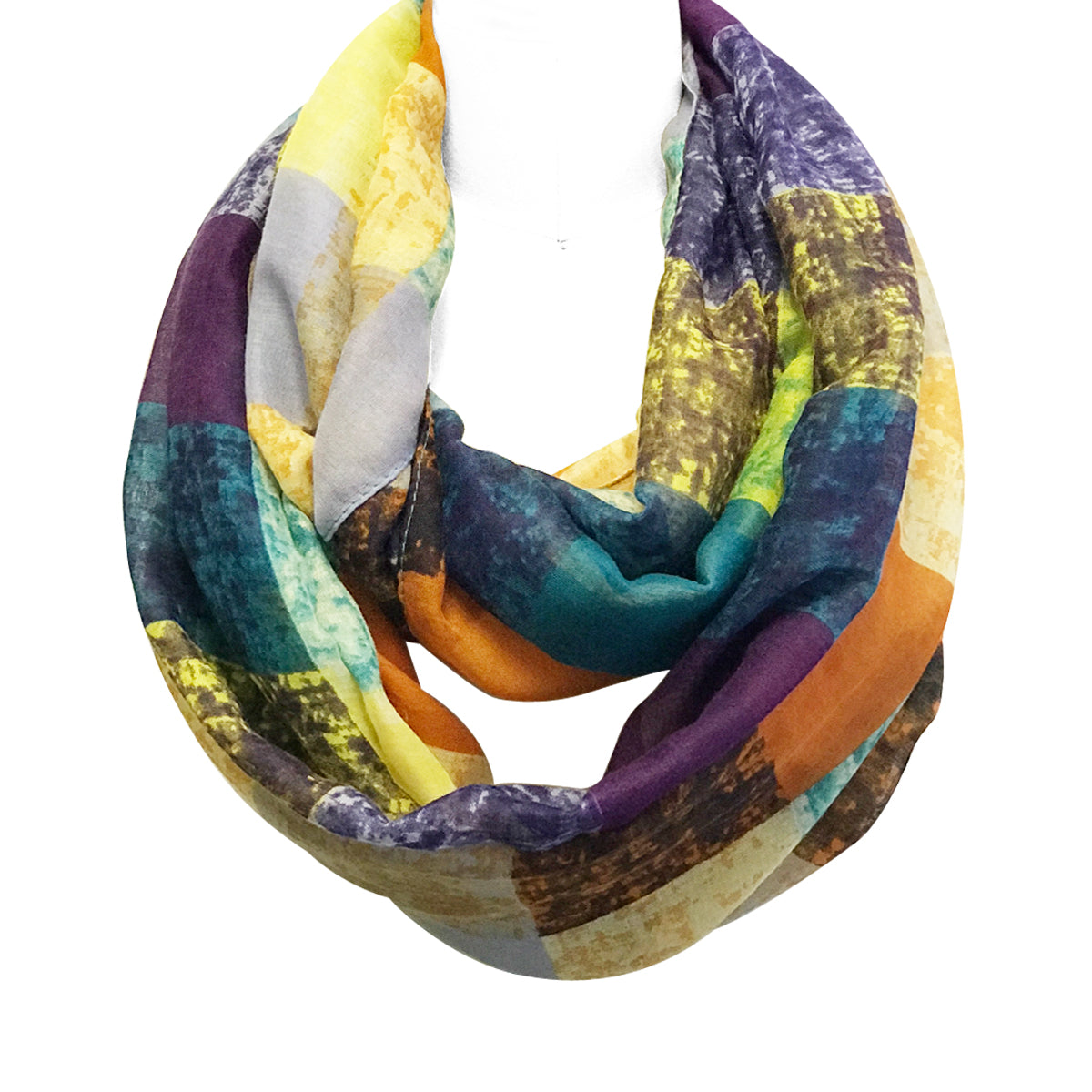 Wrapables Lightweight Infinity Scarf, Multicolor Square