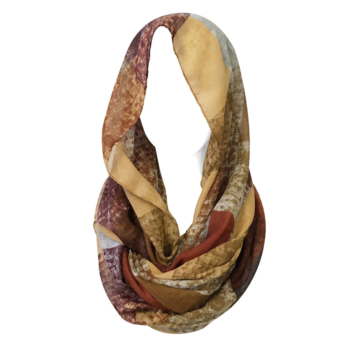 Wrapables Lightweight Infinity Scarf, Brown Square