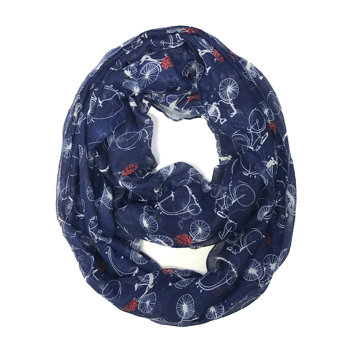 Wrapables Lightweight Vintage Bicycle Infinity Scarf, Blue