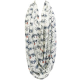 Wrapables Lightweight Vintage Bicycle Infinity Scarf, White
