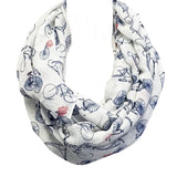 Wrapables Lightweight Vintage Bicycle Infinity Scarf, White