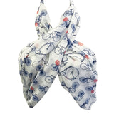 Wrapables Lightweight Vintage Bicycle Infinity Scarf, White