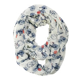 Wrapables Lightweight Vintage Bicycle Infinity Scarf, White