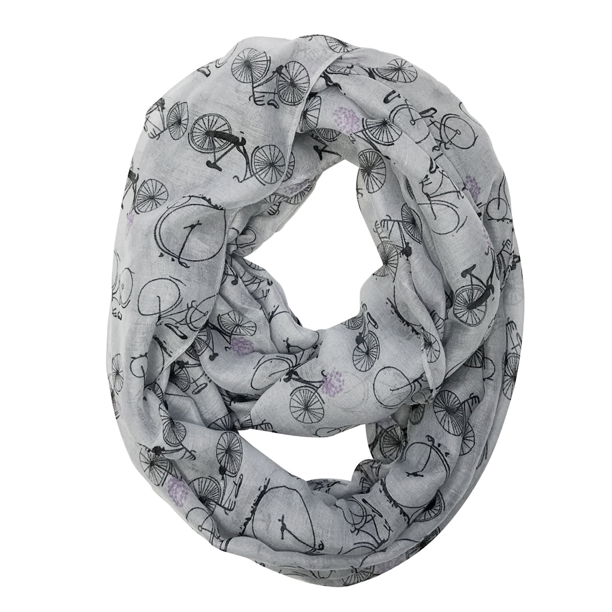 Wrapables Lightweight Vintage Bicycle Infinity Scarf, Gray