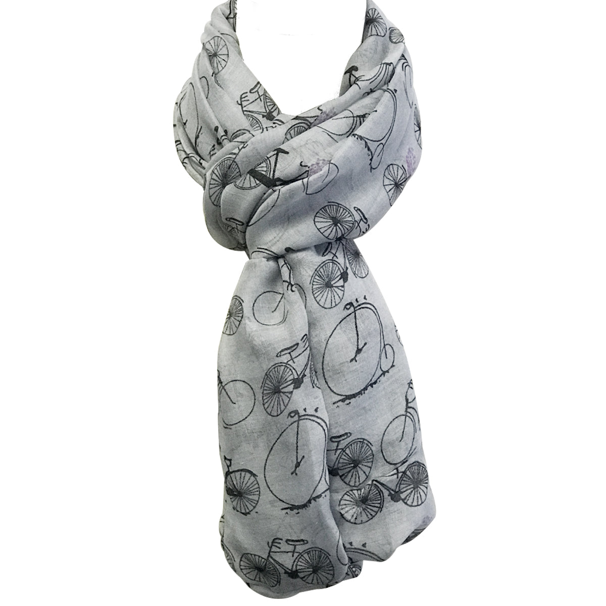 Wrapables Lightweight Vintage Bicycle Infinity Scarf, Gray