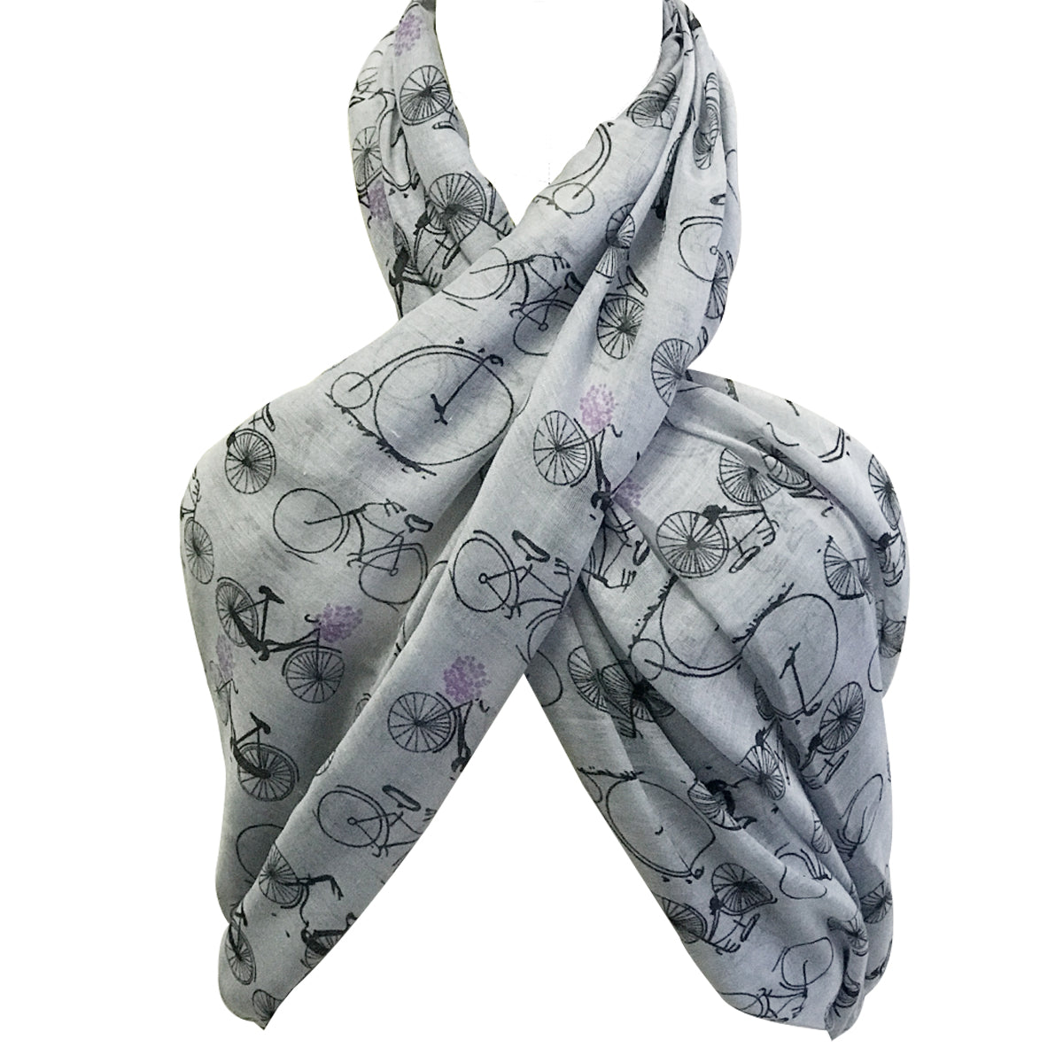 Wrapables Lightweight Vintage Bicycle Infinity Scarf, Gray