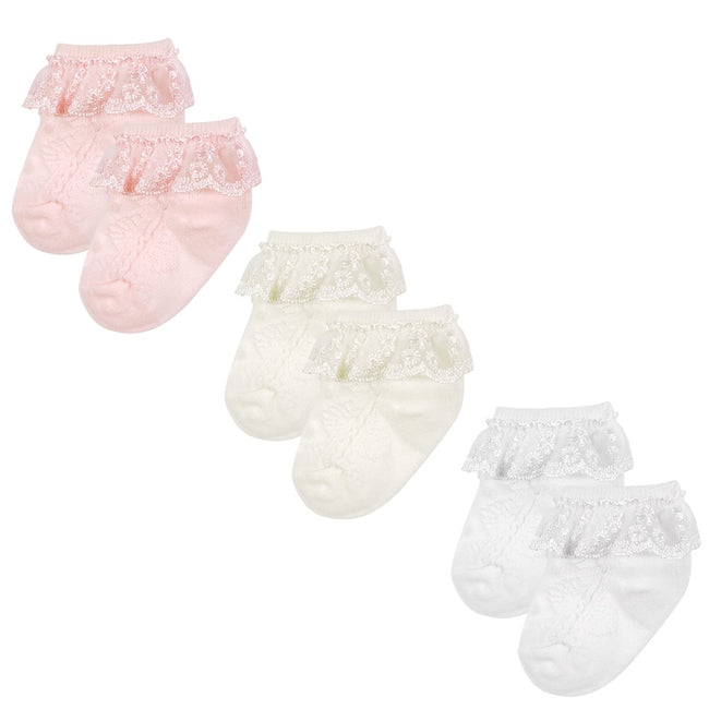 Wrapables Precious Lace Cuff Socks for Baby (Set of 3)