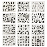 Wrapables 12 Sheets Black Cats Nail Stickers Set