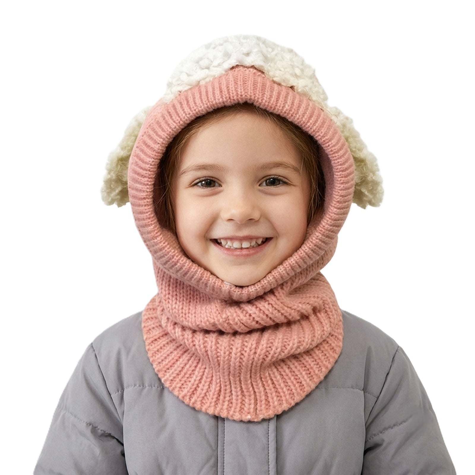 Wrapables Winter Warm Knitted Animal Ears Earflap Hood Beanie Hat for Baby and Toddlers