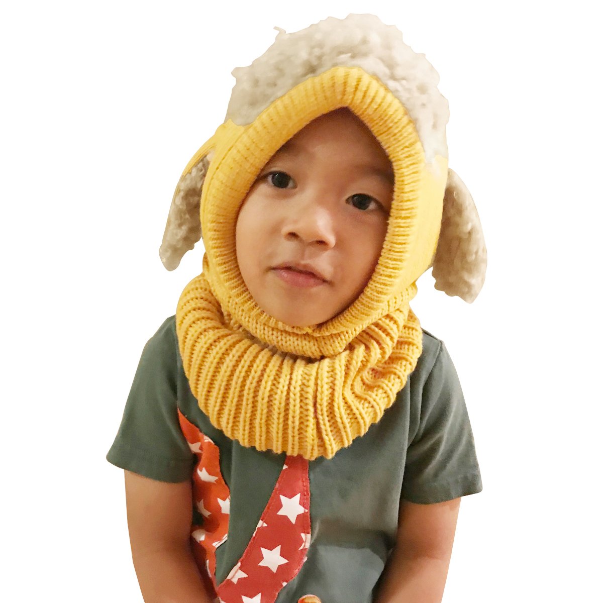 Wrapables Winter Warm Knitted Animal Ears Earflap Hood Beanie Hat for Baby and Toddlers