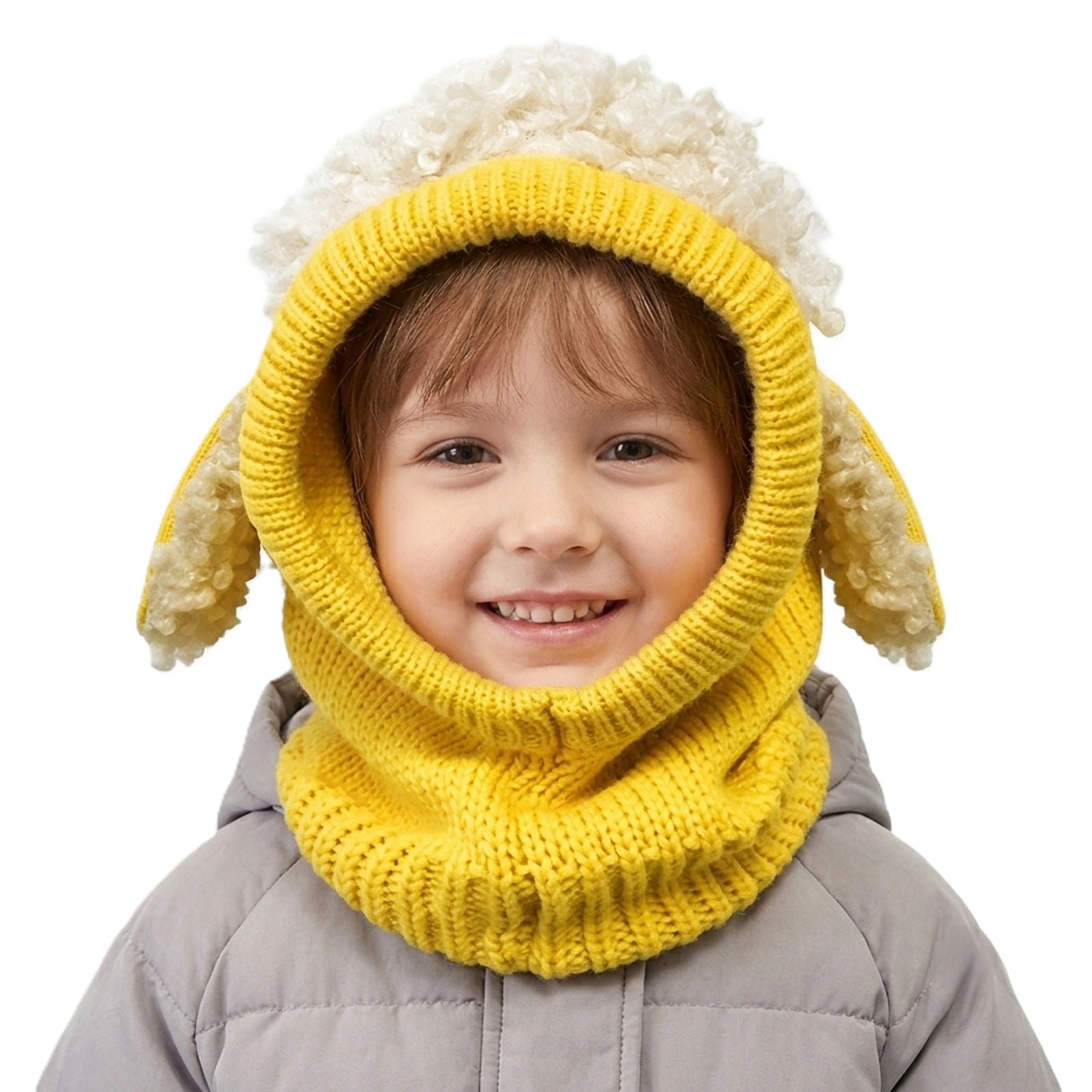 Wrapables Winter Warm Knitted Animal Ears Earflap Hood Beanie Hat for Baby and Toddlers