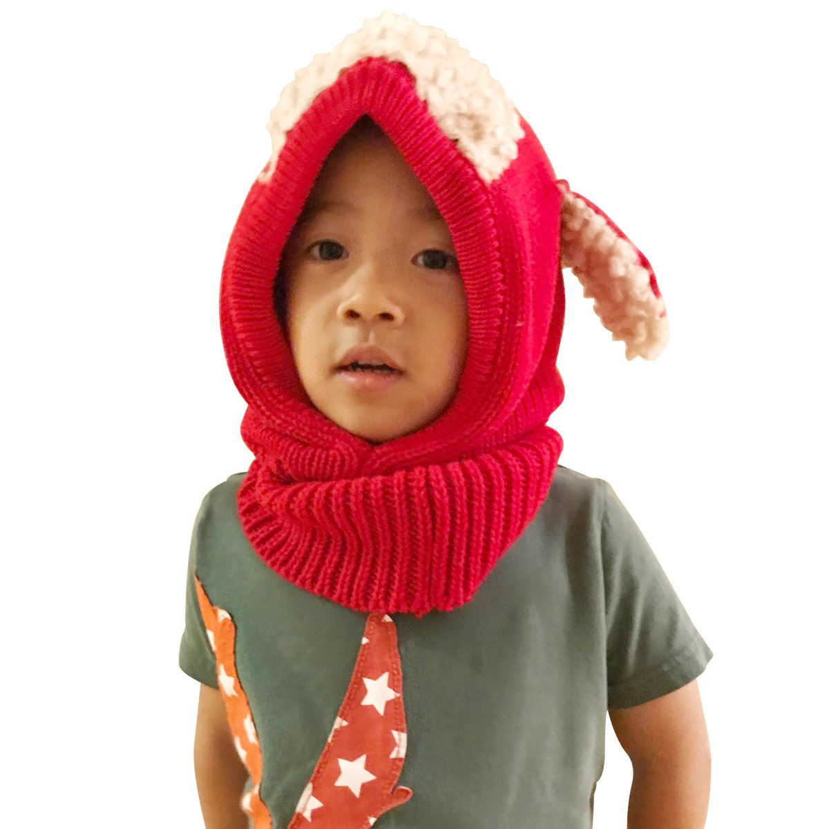 Wrapables Winter Warm Knitted Animal Ears Earflap Hood Beanie Hat for Baby and Toddlers