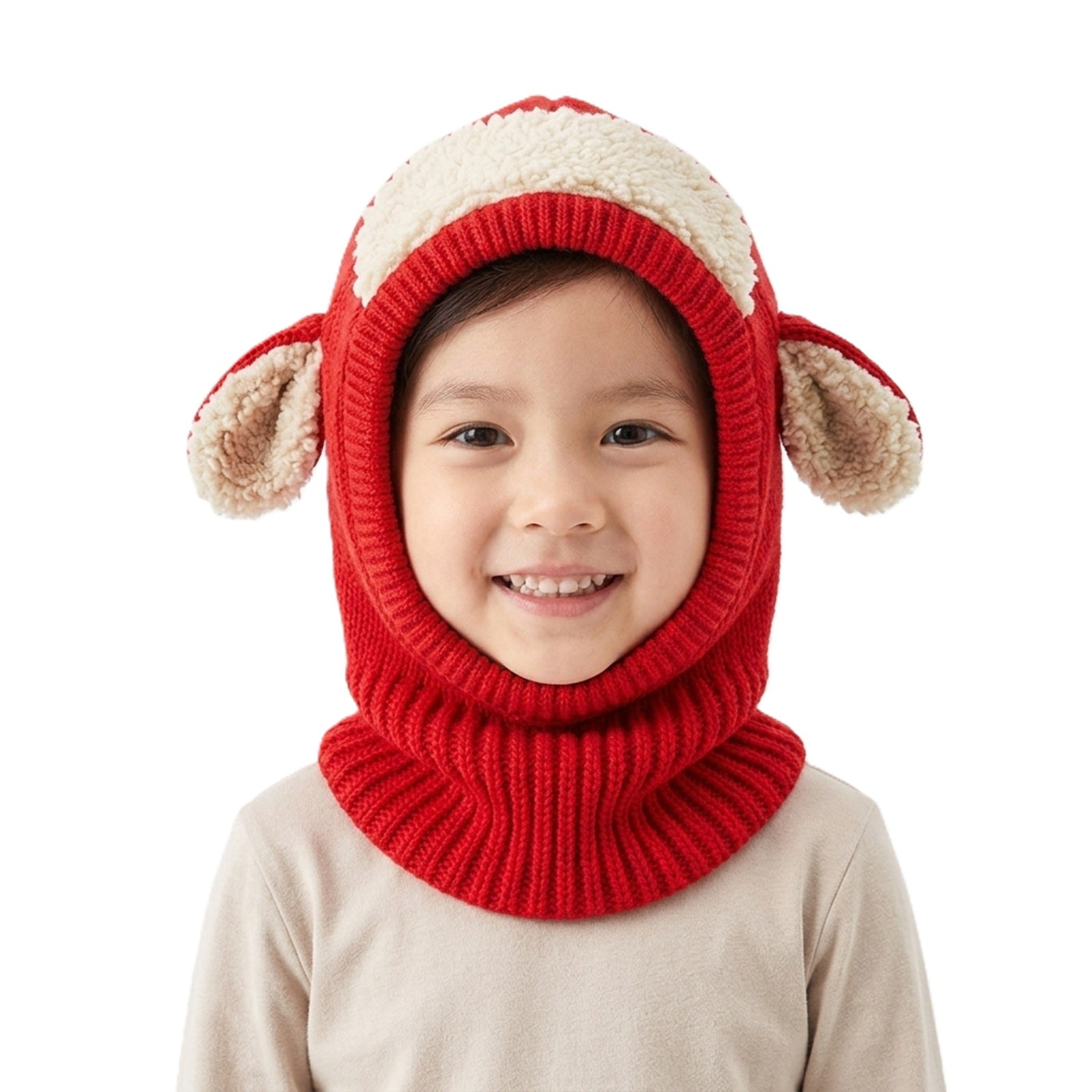 Wrapables Winter Warm Knitted Animal Ears Earflap Hood Beanie Hat for Baby and Toddlers
