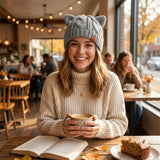Wrapables Winter Warm Cable Knit Cat Ears Beanie