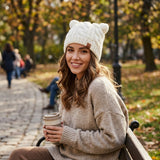 Wrapables Winter Warm Cable Knit Cat Ears Beanie