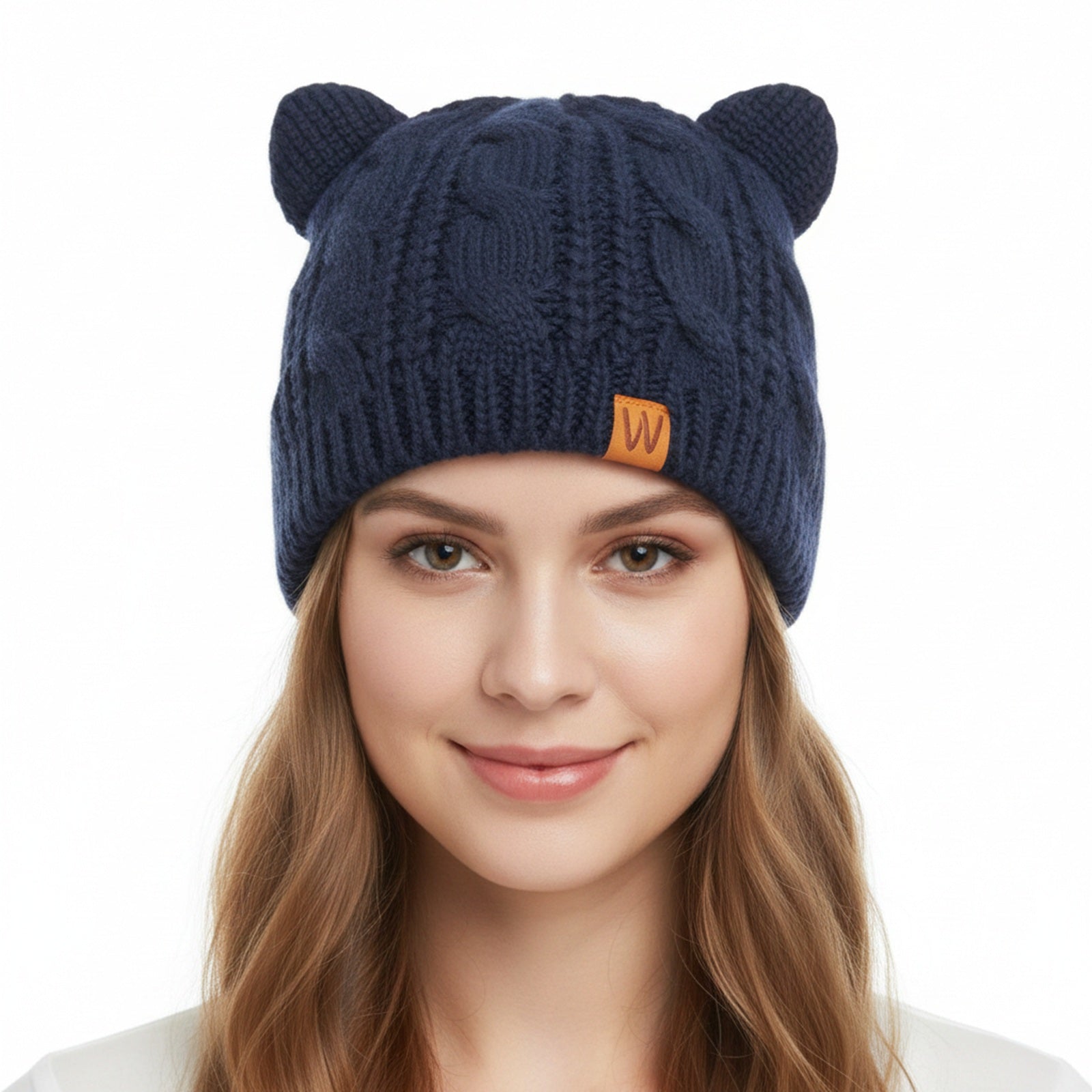 Wrapables Winter Warm Cable Knit Cat Ears Beanie