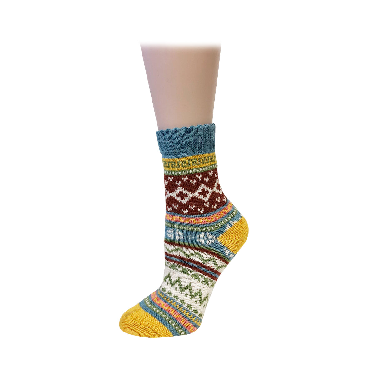 Wrapables Women's Thick Winter Warm Wool Socks (Set of 5), Pastel