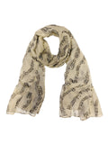 Wrapables Lightweight Musical Notes Long Scarf, Earl Gray