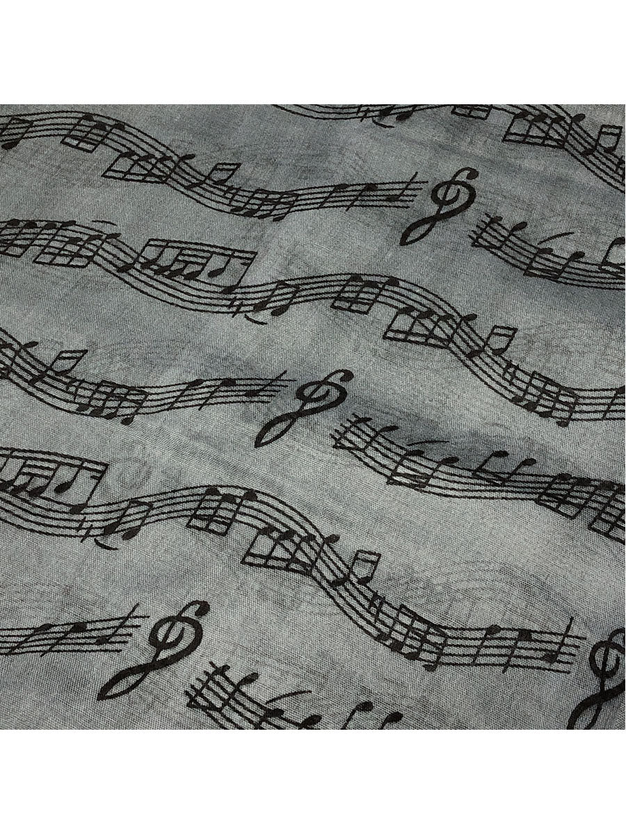 Wrapables Lightweight Musical Notes Long Scarf, Gray