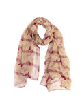 Wrapables Women's Lightweight Cats and Musical Notes Long Scarf, Red