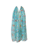 Wrapables Lightweight Bird Print Long Scarf, Sky Blue