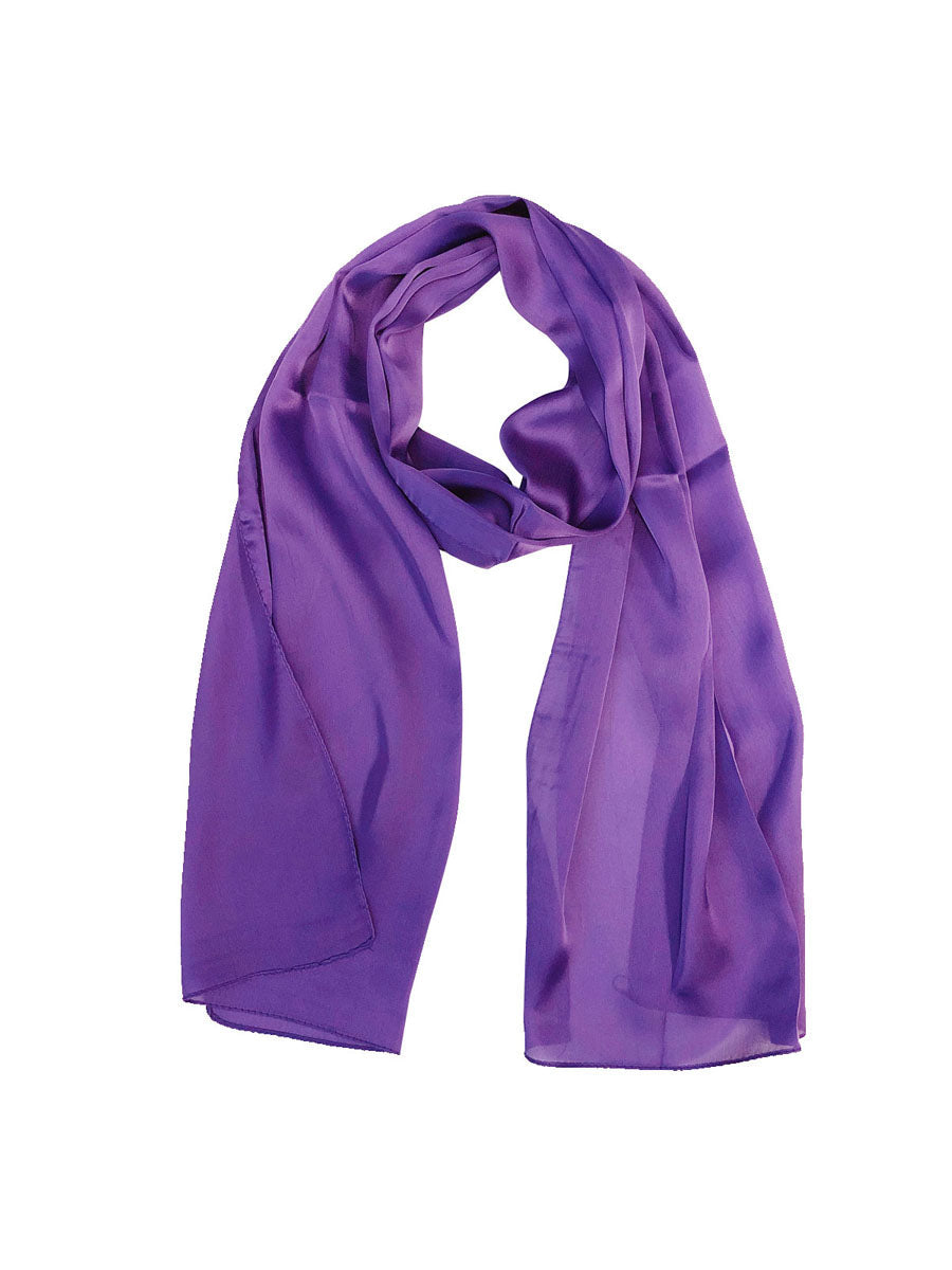 Wrapables Lightweight Silky Satin Solid Colored Scarf (Set of 2), Lilac and Indigo