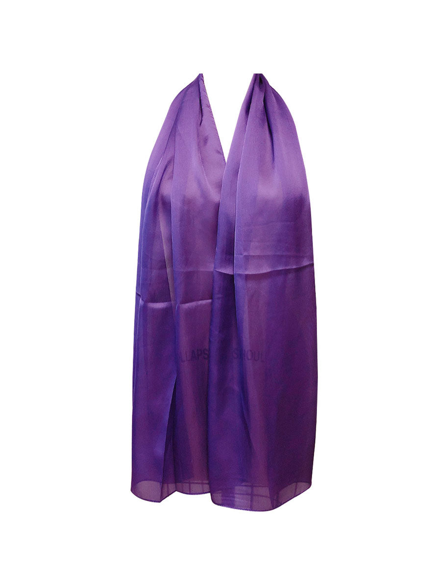 Wrapables Lightweight Silky Satin Solid Colored Scarf (Set of 2), Lilac and Indigo