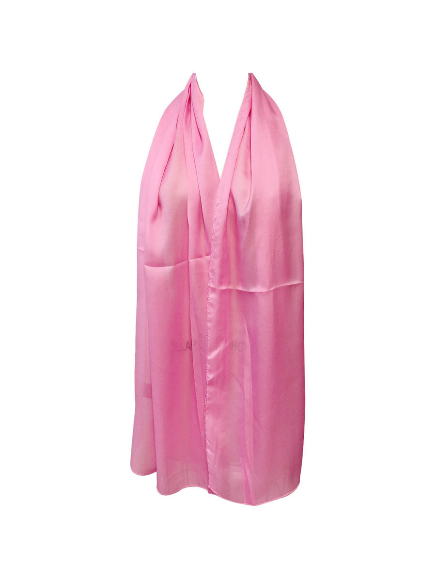 Wrapables Lightweight Silky Satin Solid Colored Scarf (Set of 2), Pink and Taupe