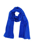 Wrapables Lightweight Silky Satin Solid Colored Scarf (Set of 2), Sky and Midnight Blue