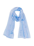 Wrapables Lightweight Silky Satin Solid Colored Scarf (Set of 2), Sky and Midnight Blue