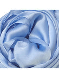 Wrapables Lightweight Silky Satin Solid Colored Scarf (Set of 2), Sky and Midnight Blue