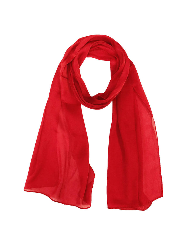 Wrapables Lightweight Silky Satin Solid Colored Scarf (Set of 2), Cream and Red