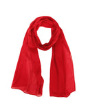 Wrapables Lightweight Silky Satin Solid Colored Scarf (Set of 2), Cream and Red