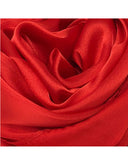 Wrapables Lightweight Silky Satin Solid Colored Scarf (Set of 2), Cream and Red