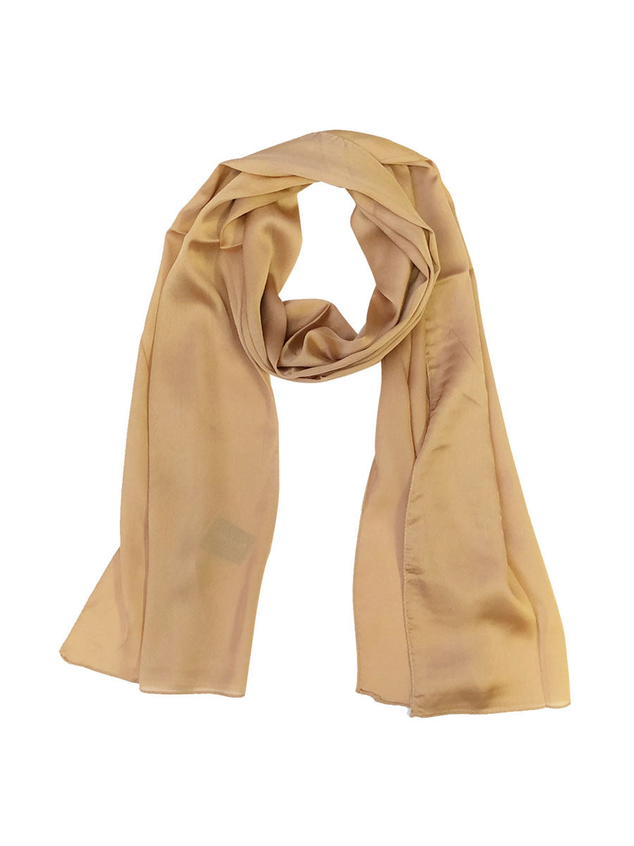 Wrapables Lightweight Silky Satin Solid Colored Scarf (Set of 2), Rose and Caramel