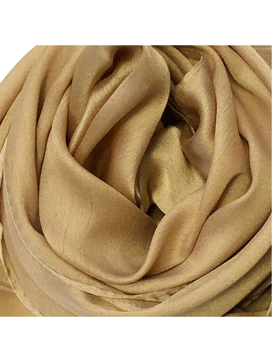 Wrapables Lightweight Silky Satin Solid Colored Scarf (Set of 2), Rose and Caramel