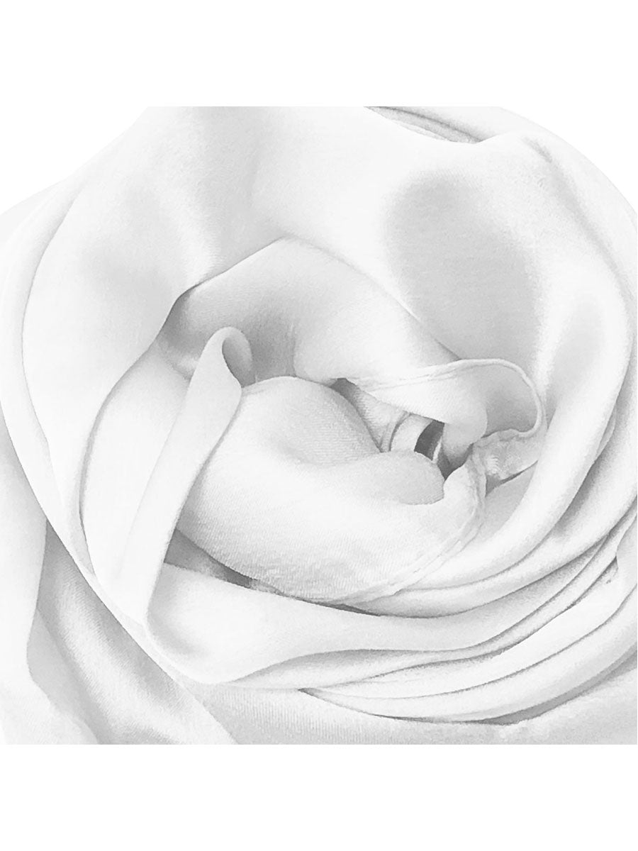 Wrapables Lightweight Silky Satin Solid Colored Scarf (Set of 2), Black and White