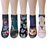 Wrapables 3D Novelty Funny Ankle Socks, Midnight Cats