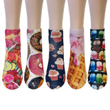 Wrapables 3D Novelty Funny Ankle Socks, Yummy Desserts