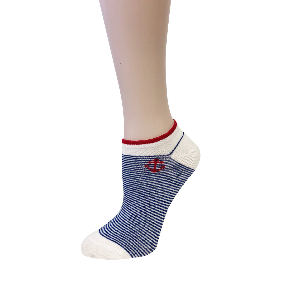 Wrapables Colorful No Show Ankle Socks (Set of 5), Anchors