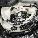 Wrapables Silk Like Satin Polyester Large Scarf Wrap, Floral Lace