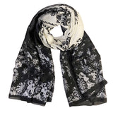 Wrapables Silk Like Satin Polyester Large Scarf Wrap, Floral Lace