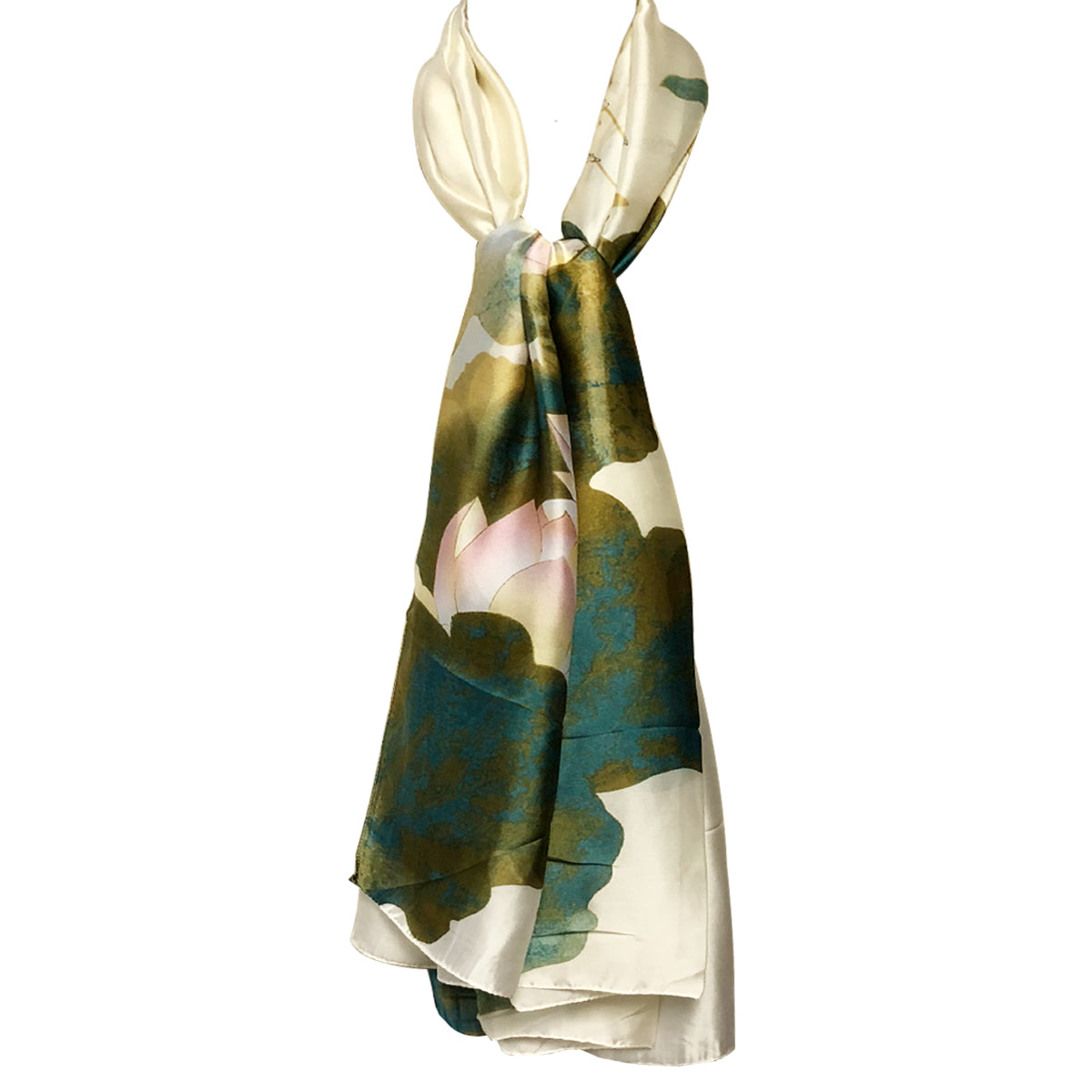 Wrapables Silk Like Satin Polyester Large Scarf Wrap, Lotus